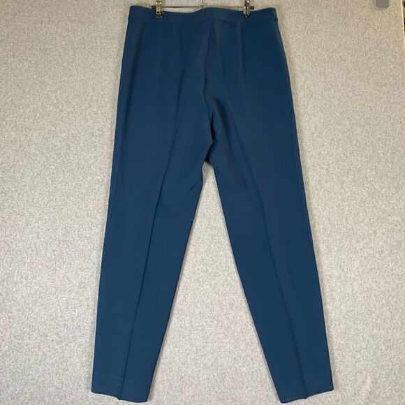 St John blue trousers dress pant womens 10 straight leg pleated office business - Picture 5 of 9